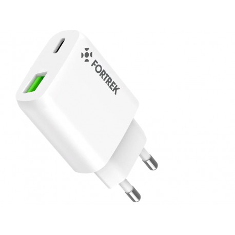 CARREGANDO GAN USB-C USB-A 30W CG323 FORTREK MOD 85744