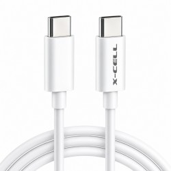 CABO USB-C / USB-C 1M PD 65W X-CELL MOD XC-CD-85 BRANCO