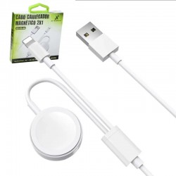 CABO CARREGADOR MAGNÉTICO P/ IPHONE E SMARTWATCH X-CELL MOD XC-CD-88