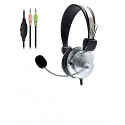 HEADSET C/ MICROFONE LEHMOX MOD LEY-301 PRATA