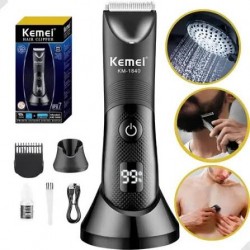 CORTADOR CABELO E BARBA PROFISSIONAL RECARREGÁVEL KEMEI IPX7 MOD KM-1840