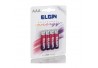 PACK C/ 4 PILHAS AAA RECARREGÁVEIS 900MAH ELGIN MOD 82169