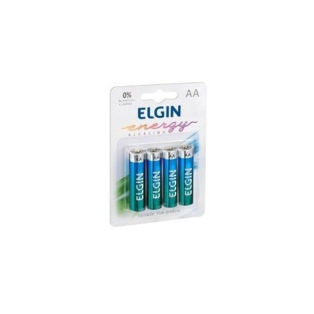 PACK C/ 4 PILHAS AA ALCALINA LR6 ELGIN MOD 82153