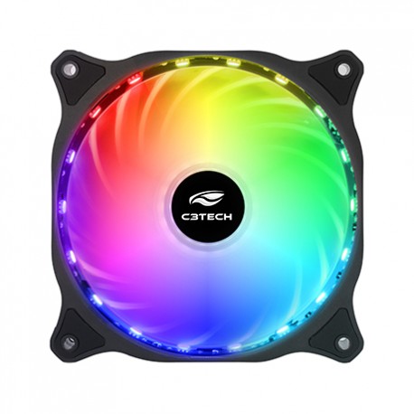 COOLER P/ GABINETE C3TECH 12X12 C/ LED STORM MOD F9-L150 RGB