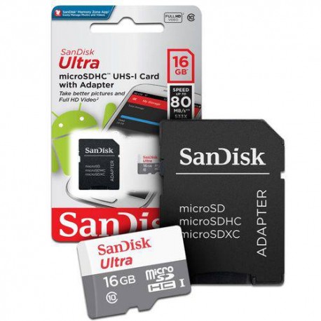 MICRO SD 16GB SANDISK ULTRA 80MB