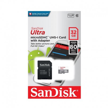 MICRO SD 32GB SANDISK ULTRA 80MB