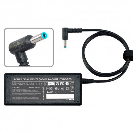 FONTE ALIMENTAÇÃO NOTEBOOK HP 19.5V 3.33A 65W MOD 526