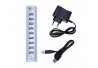 MINI HUB USB 10 PORTAS C/ FONTE 480 MBPS KNUP MOD HB-T69