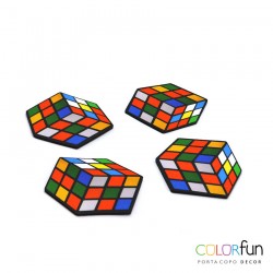 PORTA COPO DECOR COLORFUN CUBO MAGICO RELIZA C/ 4 UND