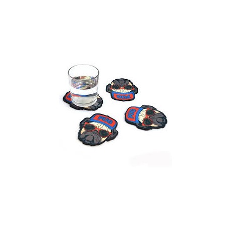 PORTA COPO DECOR COLORFUN PUG RELIZA C/ 4 UNID