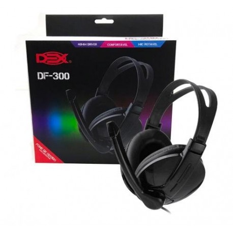 FONE OUVIDO C/ MICROFONE DEX MOD DF-300 PRETO