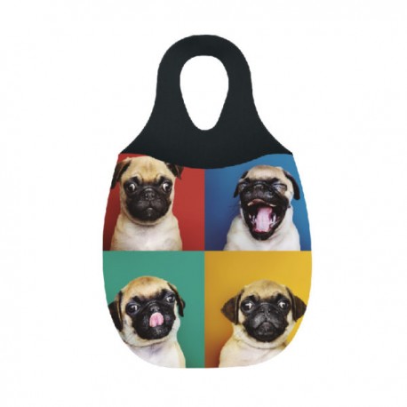 LIXEIRA PARA CARRO NEOPRENE FUNNY PUG RELIZA