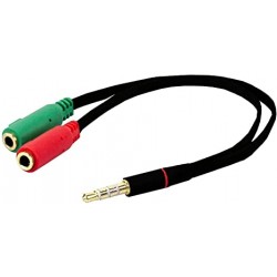 ADAPTADOR AUDIO P3 MACHO / 2X FEMEA