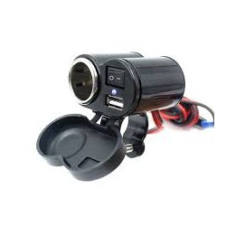 CARREGADOR USB CELULAR/GPS/ACENDEDOR P/ MOTO