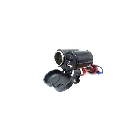 CARREGADOR USB CELULAR/GPS/ACENDEDOR P/ MOTO